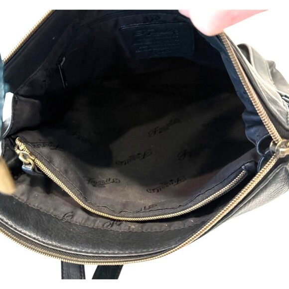 Fossil 1954 Women's Black Leather Crossbody Bag Y2K No. 76082 - Picture 11 of 13